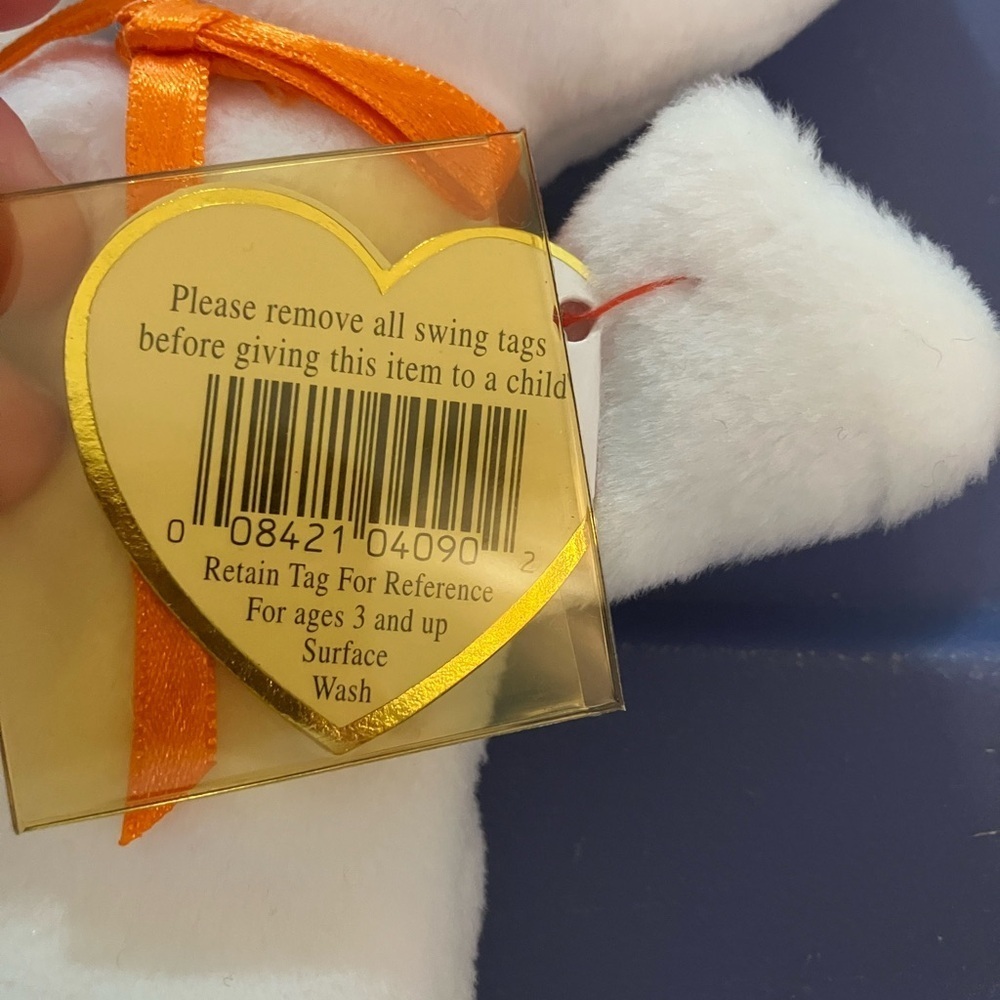 Ty Ghost Plush with Orange Accents - Picture 5 of 8
